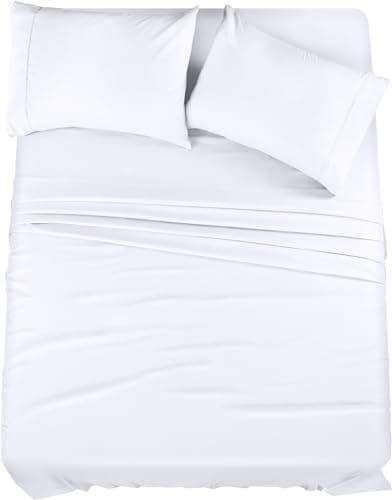 Utopia Bedding Queen Sheet Set 4 Piece Bed Sheets for Queen Size Bed, Hotel Luxury, Extra Soft, Cooling Bed Sheets - Wrinkle, and Fade Resistant (White)