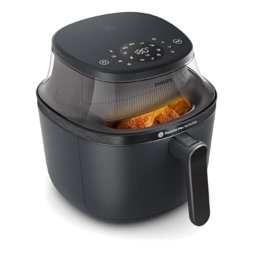 Philips Air Fryer 3000 Series 6.5qt, Cooking Window, 16-in-1 Air Fryer, RapidAir Plus Technology, Fat Removal, HomeID Recipe App, Easy to Clean (NA330/00)