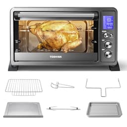 TOSHIBA AC25CEW-BS Large 6-Slice Convection Toaster Oven Countertop