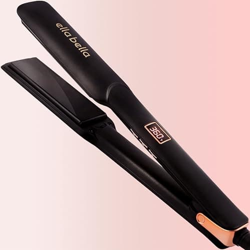 ELLA BELLA® Ceramic Flat Iron Hair Straightener • Professional Straightening Iron • Digital Display to Accurately Control Temperature • As Featured in Good Housekeeping