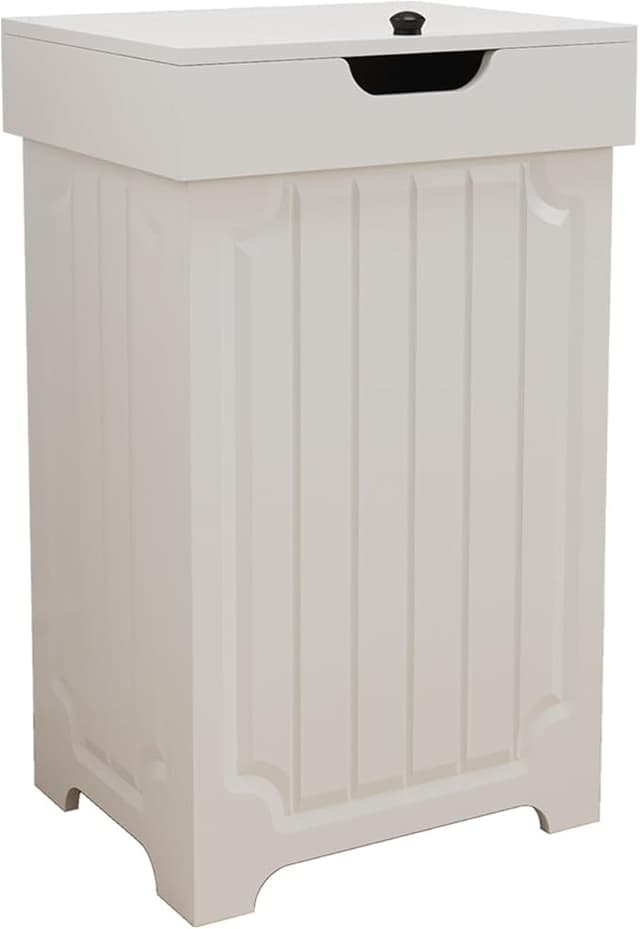 Wood Trash Can Cabinet 13 Gallon,Freestanding Dog Proof Trash Garbage Can Farmhouse,Hidden Laundry Cabinet with Lid for Kitchen Bathroom Bedroom