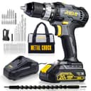 RIDA Cordless Drill Power Drill Cordless 20V 1/2'' Keyless Metal Chuck 355 In-lb(40N.m) Torque with 2.0AH Battery & Fast Charger, Variable Speed, 25+1 Position and 22pcs Bits