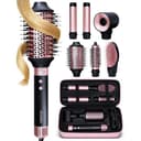 ELLA BELLA® 6 in 1 Professional Hot Air Styler • Powerful Hair Dryer & Straightener Set • Styling Without Heat Damage • Fast Drying Curling Volumizing Straightening • Includes Protective Travel Case