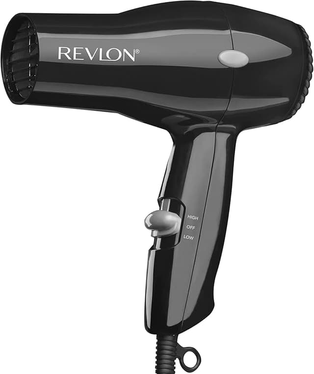 REVLON Travel Hair Dryer | Salon-Style Blowouts, Lightweight Design, 1875 Watts for Fast Drying with 2 Heat & Speed Settings for Drying and Styling Flexibility