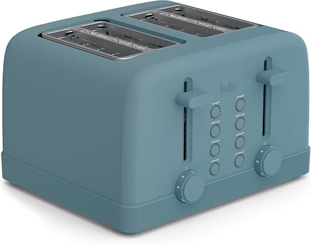Bella 4 Slice Toaster, 6 Setting Shade Control with Reheat & Cancel Buttons, Removable Crumb Tray, Anti Jam & Auto Shutoff, 900 Watt