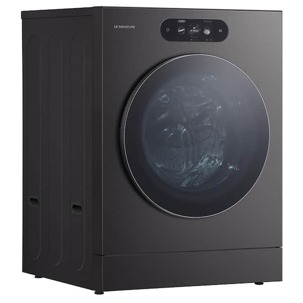 LG 5.8 cu. ft Stackable Front Load Washer in Brushed Black Steel with 26 Wash Programs