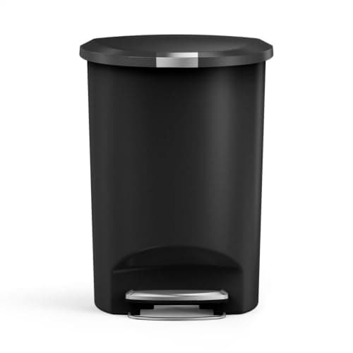 simplehuman 50 Liter / 13 Gallon Semi-Round Kitchen Step Trash Can