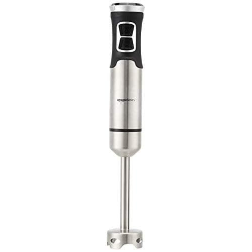 Amazon Basics Multi-Speed Immersion Hand Blender for Kitchen Mixing, Smoothies, Soups, 500 Watt Powerful, Silver