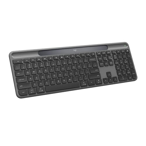 Logitech Signature Slim Solar+ Wireless Bluetooth Keyboard K980, Solar and Artificial Light Powered, Up to 10 Years Battery Life, Customizable Keys - Graphite