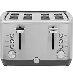 GE Stainless Steel 4 Slice Toaster | Extra Wide Slots for Bagels